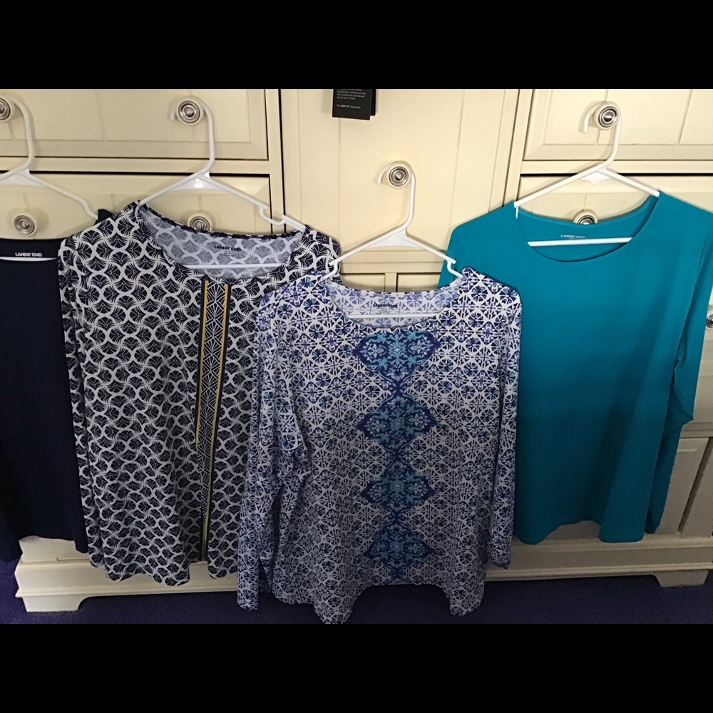 2 size 1x/l (14-16w) Lands End Print Swim Tops